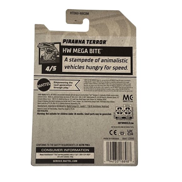 Hot Wheels Piranha Terror HW Mega Bite 2024 Mainline 87/250 Pink Diecast Car - Picture 2 of 7